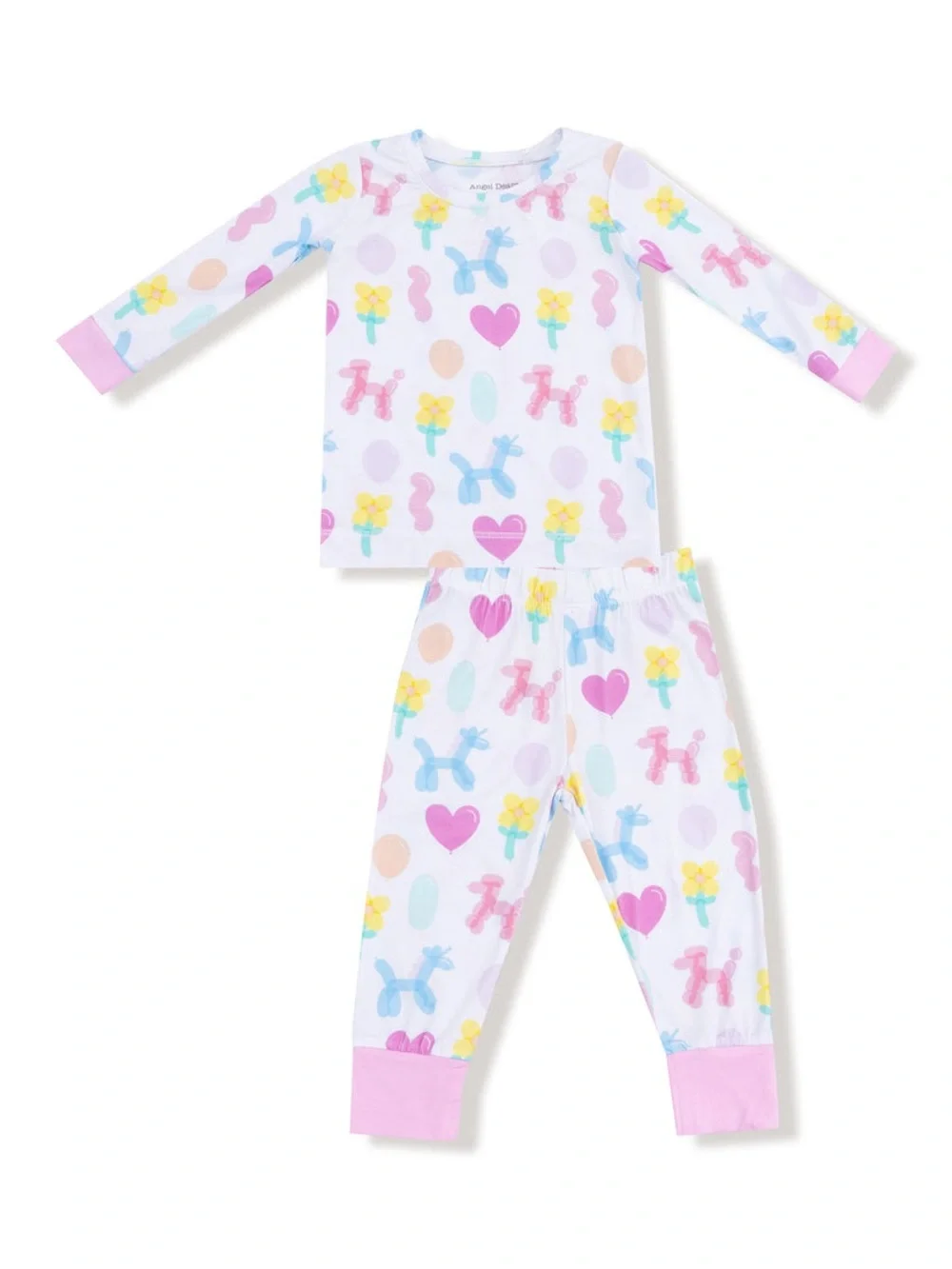 Angel Dear Long Sleeve Loungewear Set - Balloon Animals Pink 2T